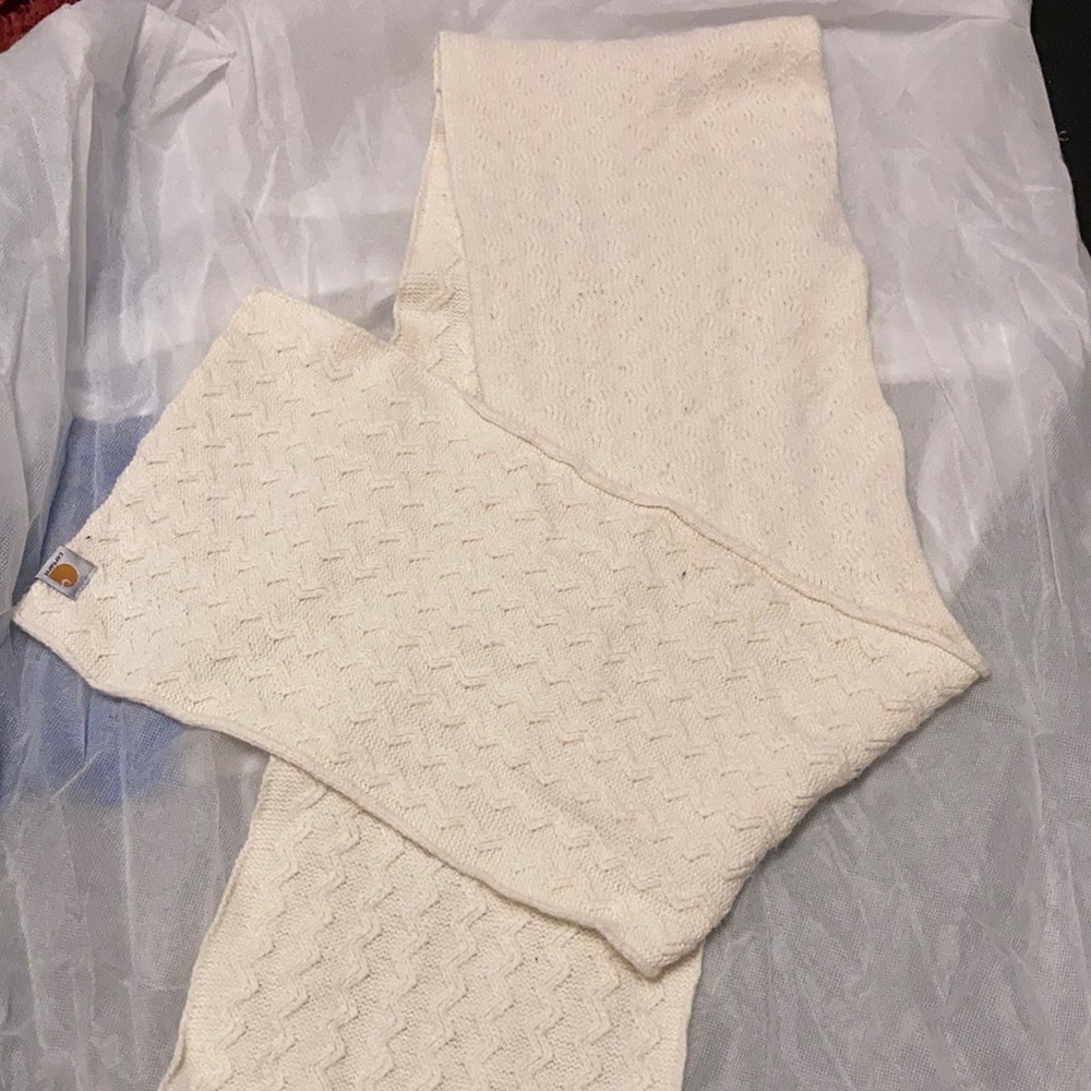 Cream colored carhartt scarf